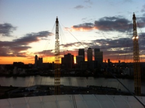 Beautiful sunset from the top of the O2